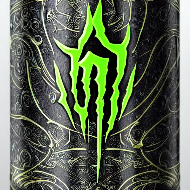 Image similar to aluminian can of monster energy drink, intricate and very very beautiful and elegant, highly detailed, digital painting, artstation, concept art, smooth and sharp focus, illustration