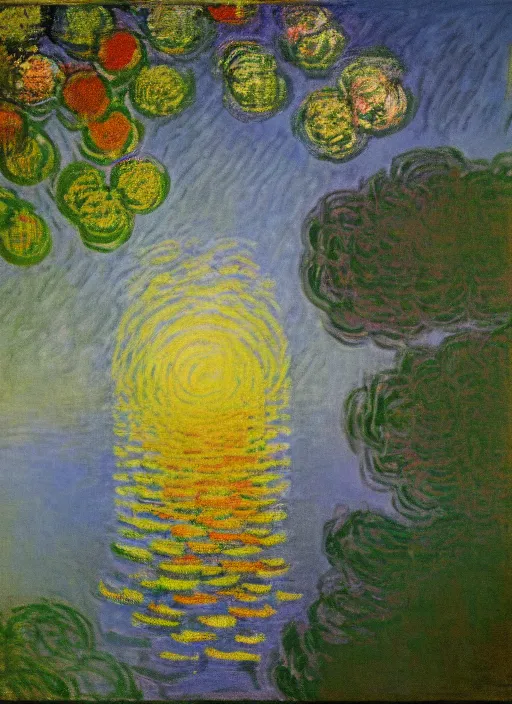 Image similar to a painting so beautiful and universally loved it creates peace on earth by claude monet and andy warhol