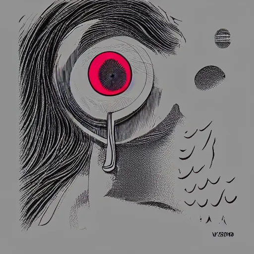 Image similar to stipple shaded illustration of a bird peering into a human ear, by ilya kuvshinov, anatomy book, retro flat colors, retrofuturism