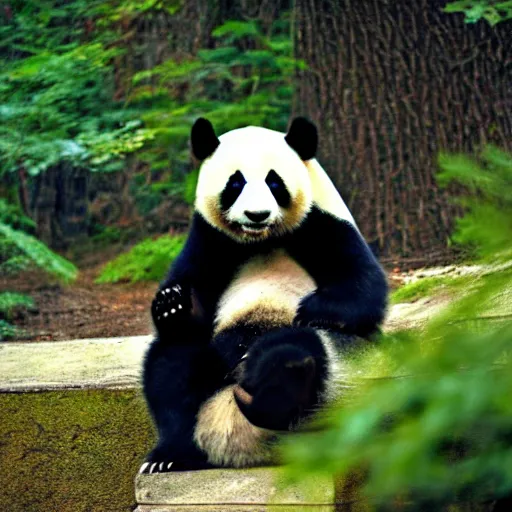 Prompt: a photograph of a panda in atlanta