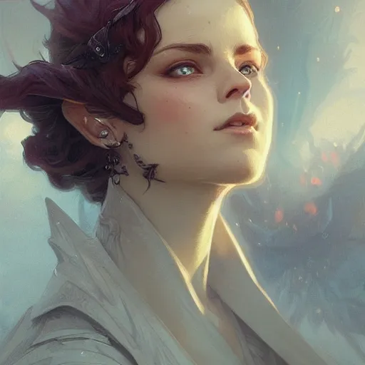 Image similar to Andra Gogan, D&D, fantasy, intricate, cinematic lighting, highly detailed, digital painting, artstation, concept art, smooth, sharp focus, illustration, art by Artgerm and Greg Rutkowski and Alphonse Mucha