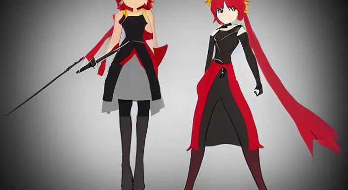 Prompt: Professional concept art of the latest character of the show RWBY