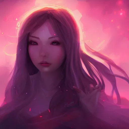 Image similar to pretty girl portrait profile picture, dramatic lighting, digital painting, arcane magic digital painting bioluminance, by rossdraws