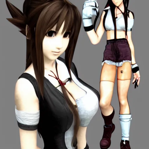 Image similar to aerith gainsborough mixed with tifa lockhart