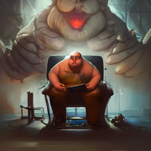 Image similar to a insanely detailed painting of a slightly overweight man wearing a homemade superhero costumed, sitting at a computer desk, nervously and clicking on the mouse, in the style of peter mohrbacher, dramatic lighting and composition, trending on artstation, concept art, comic book, graphic novel