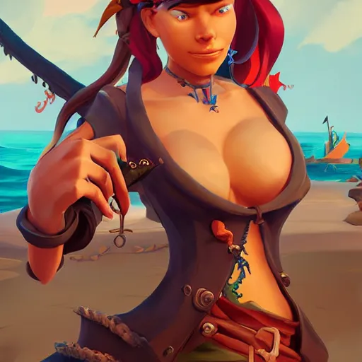 Image similar to jack the pirate mermaid on sea of thieves game avatar hero, behance hd by jesper ejsing, by rhads, makoto shinkai and lois van baarle, ilya kuvshinov, rossdraws global illumination