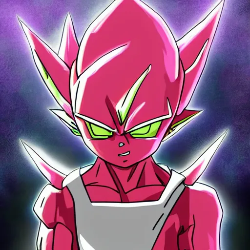Image similar to pink fat alien with spikes with sayajin armor, anime, beautiful, stylised, dbz
