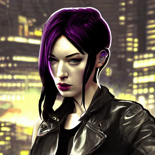 Image similar to stoya in cyberpunk style digital art very detailed 4 k detailed super realistic