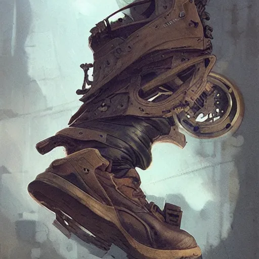 Image similar to sneaker, steampunk, sculpture, concept art, smooth, sharp focus, illustration, art by greg rutkowski