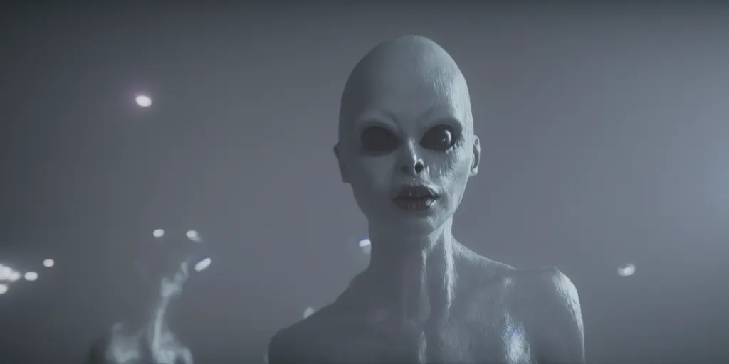 Prompt: cinematic film still of a punk alien starring in a dave meyers directed music video, cgi, vfx, chiaroscuro lighting, ( shallow depth of field ), 8 0 mm, f 1. 8