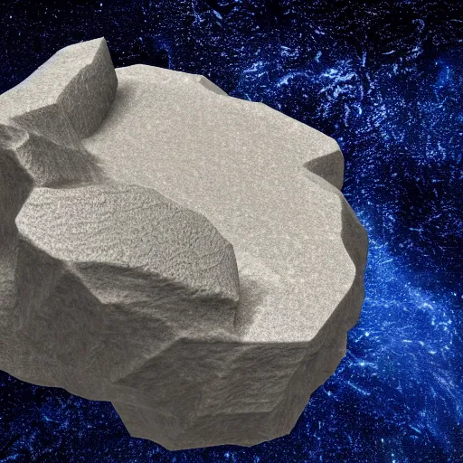 Prompt: rock floating in space, 3 d render, high quality