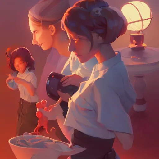 Prompt: a mother with her five daughters, beautiful faces, behance hd by jesper ejsing, by rhads, makoto shinkai and lois van baarle, ilya kuvshinov, rossdraws global illumination