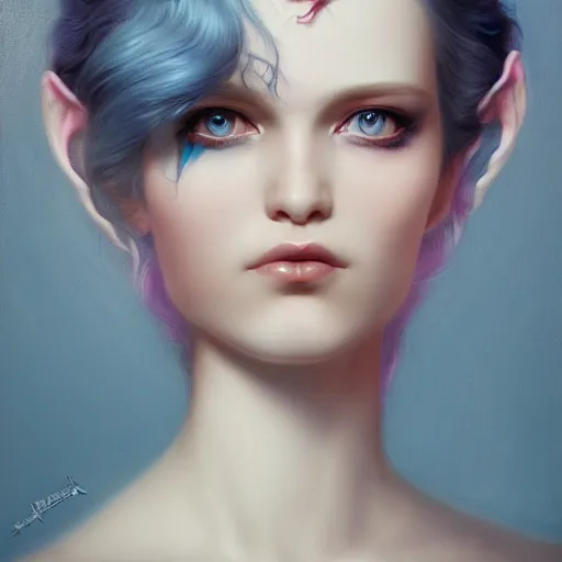 Image similar to tom bagshaw, dollpunk in a full dress, professionally retouched, perfect blue eyes, ultra realistic soft painting, floating long hair, soft facial traits, perfectly detailed linework, symmetrical accurate intricate features, highly detailed, artstation, sharp focus