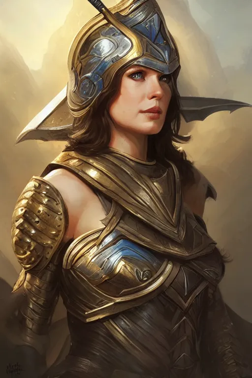 Image similar to amazon valkyrie athena, d & d, fantasy, portrait, highly detailed, headshot, digital painting, trending on artstation, concept art, sharp focus, illustration, art by artgerm and greg rutkowski and magali villeneuve