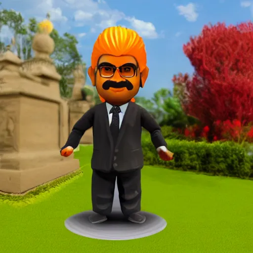 Image similar to narendra modi mini figure, toy, 3 d render, 4 k, hd