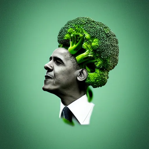 Prompt: broccoli obama, artstation