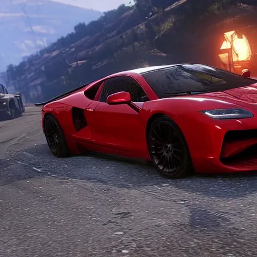 Prompt: Luxury Super Cars in Red Dead Redemption 2