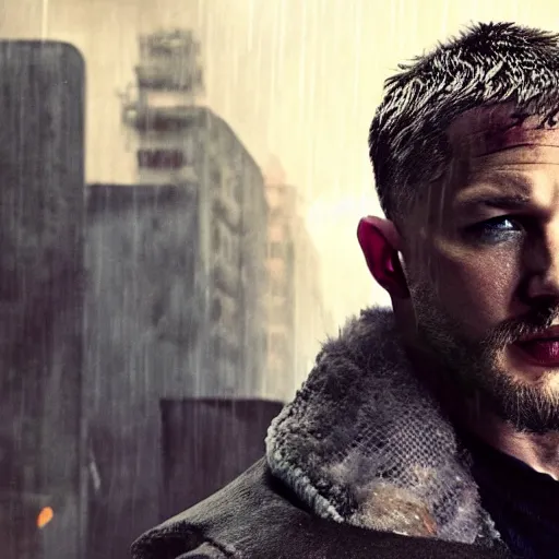 Prompt: Tom Hardy in Bladerunner 2049