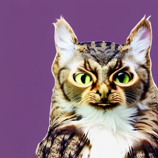 Image similar to a feline owl - cat - hybrid, animal photography