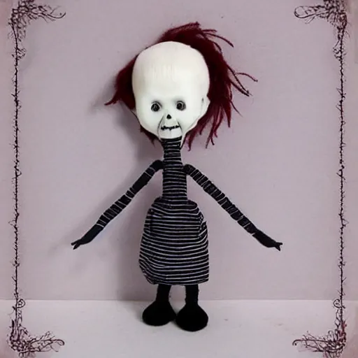 Prompt: weird horror tuza doll creepy eerie uncanny backrooms demon terror reid phobia centipide spider doll crawl