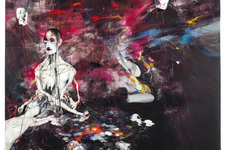 Image similar to the physical impossibility of death, in a brutalist designed space ship, gothic, rich deep colours, painted by francis bacon, adrian ghenie, james jean and petra cortright, part by gerhard richter, part by takato yamamoto. 8 k masterpiece