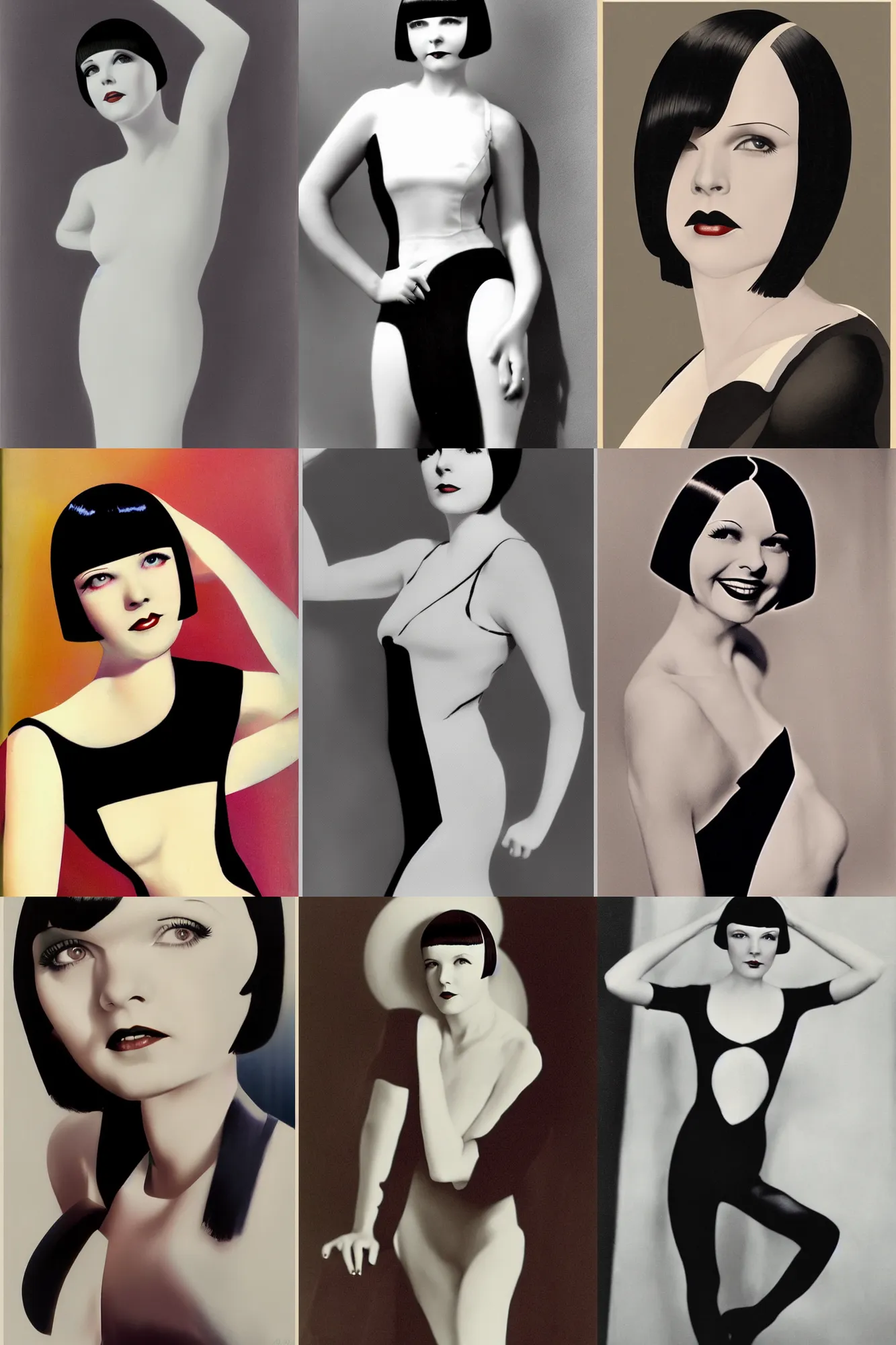 Prompt: 2 2 year old mary louise brooks, by ross tan, retro futurist