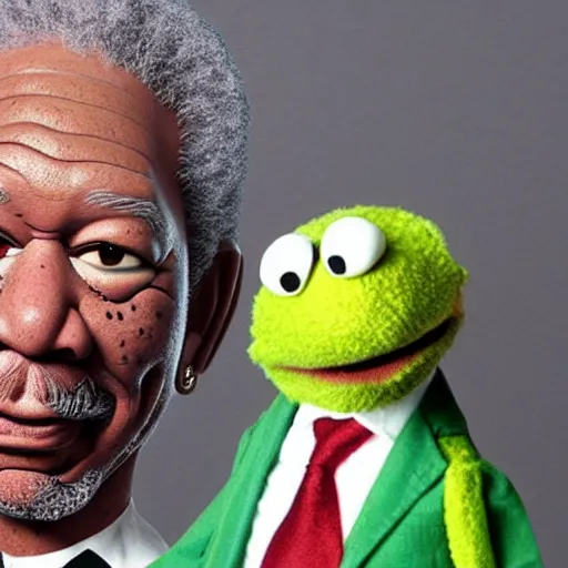 Image similar to morgan freeman as a muppet