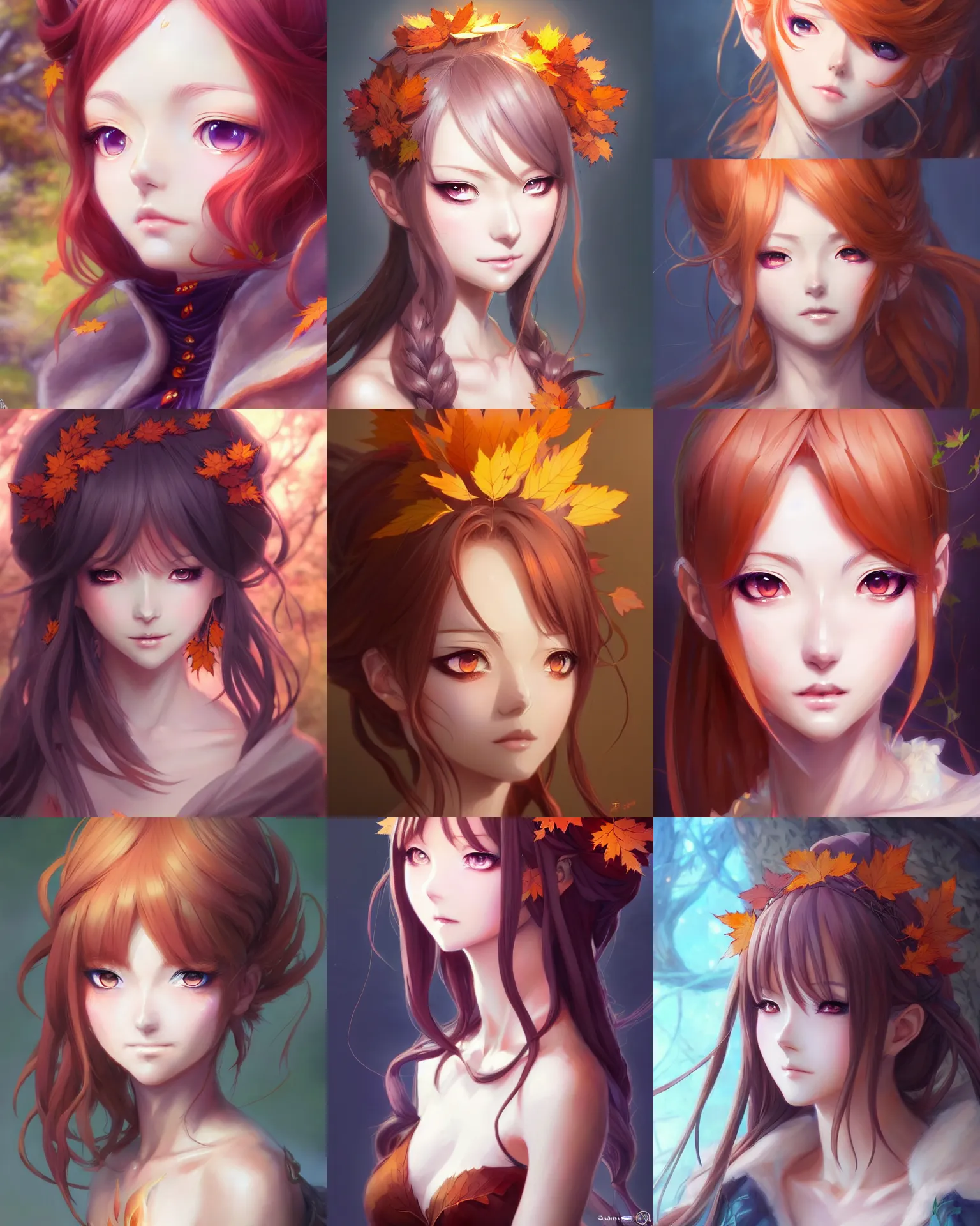Prompt: Character concept art of an anime Goddess of the Autumn || cute-fine-face, pretty face, realistic shaded Perfect face, fine details by Stanley Artgerm Lau, WLOP, Rossdraws, James Jean, Andrei Riabovitchev, Marc Simonetti, and Sakimichan, tranding on artstation