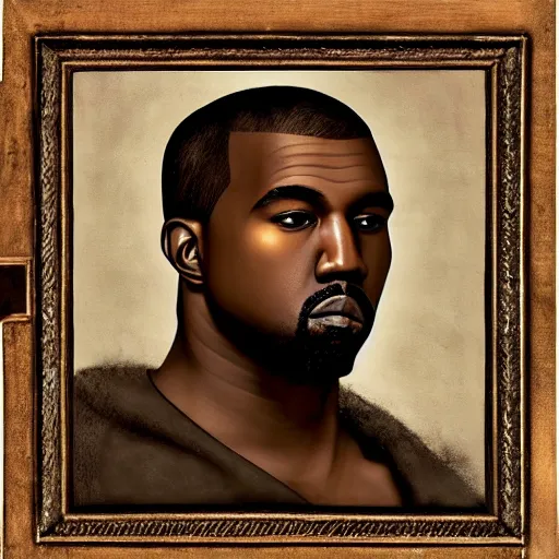 Image similar to A portrait of Kanye West by Leonardo Da Vinci