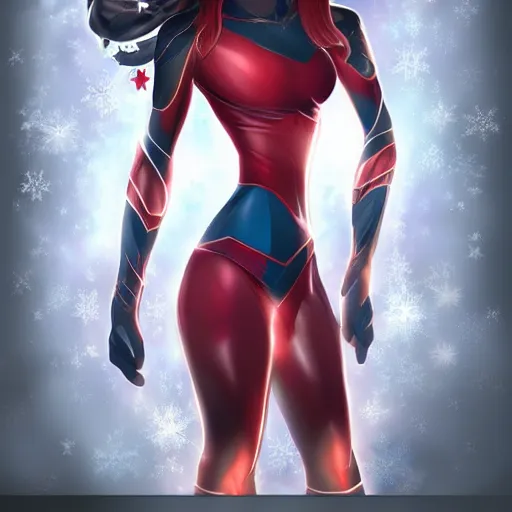 Image similar to winter superhero character portrait inspired by Artgerm,