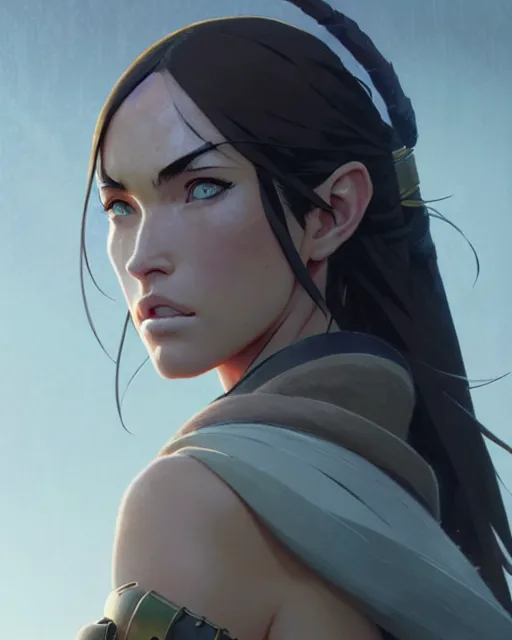 Prompt: azctec warrior, megan fox, detailed perfect face, exquisite details, fire magic, by studio muti, greg rutkowski makoto shinkai takashi takeuchi studio ghibli