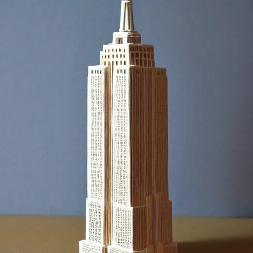 Prompt: empire state building surrounded in paper towel