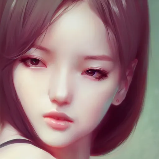 Image similar to realistic detailed semirealism beautiful gorgeous natural cute Mommy AI artwork drawn full HD 4K high resolution quality artstyle professional artists WLOP, Aztodio, Taejune Kim, Guweiz, Pixiv, Instagram, Artstation