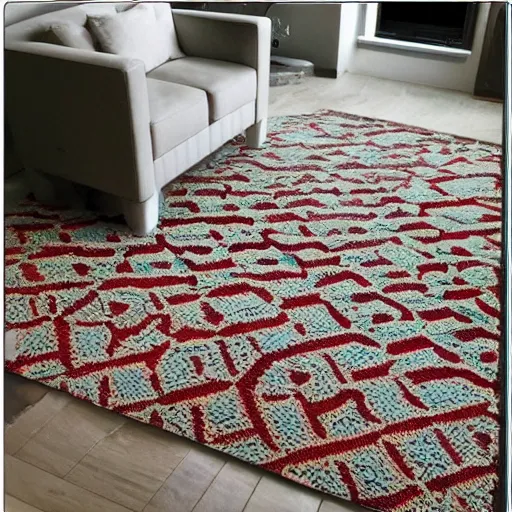 Prompt: Soft and fresh color geometric pattern carpet