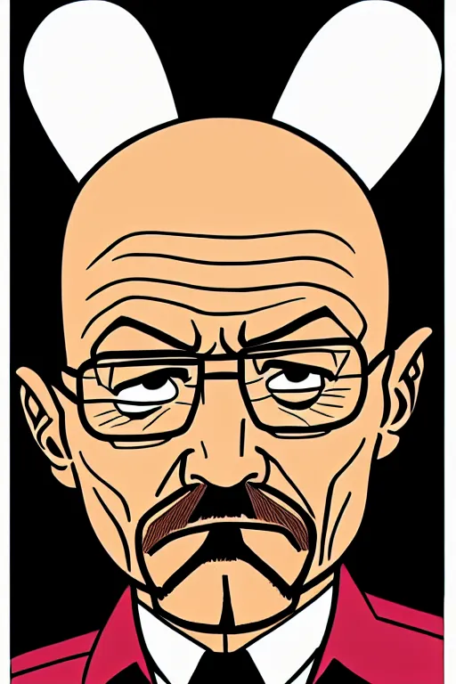 Image similar to walter white, in the style of dan decarlo, as drawn by dan decarlo for archie comics,