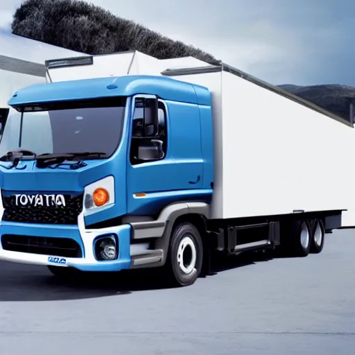 Prompt: A lorry/truck designed and produced by Toyota, promotional photo
