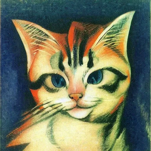 Prompt: cute cat by umberto boccioni