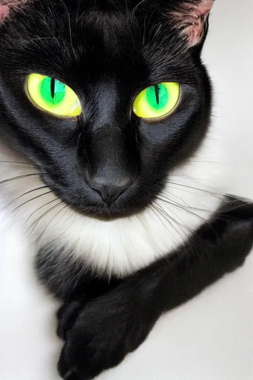 Prompt: studio photo of a black cat|green eyes