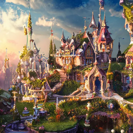 Prompt: fairyland, fairy tale, stunning, surrounding cinematic light, hyper detailed, ornate and intricate, 4 k cinematic octane render