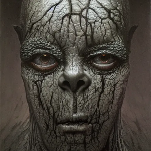 Image similar to Eyes by Zdzislaw Beksinski, Jeffrey Smith and H.R. Giger, oil on canvas, 8k highly professionally detailed, trending on artstation