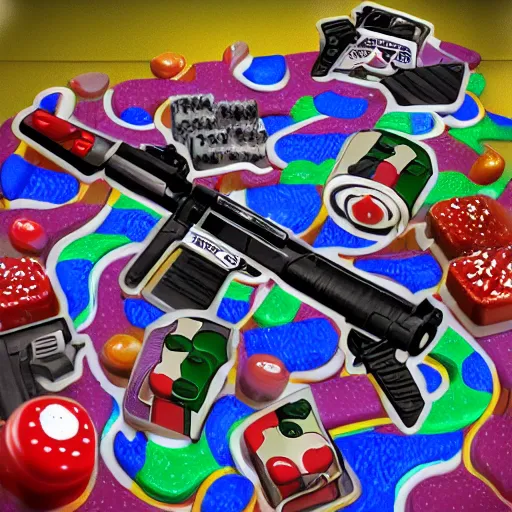 Prompt: call of duty but in Candyland