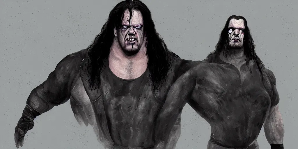 Image similar to wrestler the undertaker, digital painting, highly detailed, trending on artstation, high resolution