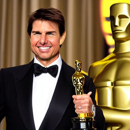 Image similar to tom cruise winning an Oscar