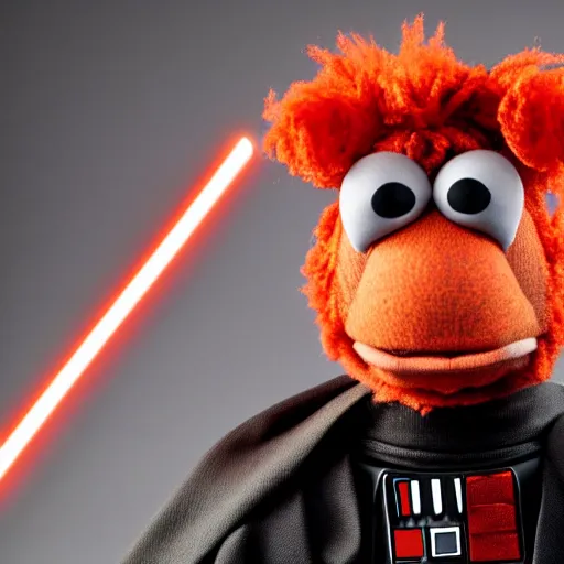 Image similar to studio portrait still of muppet!!!!! darth maul!!!!!! as a muppet as a muppet, 8 k, studio lighting, key light,