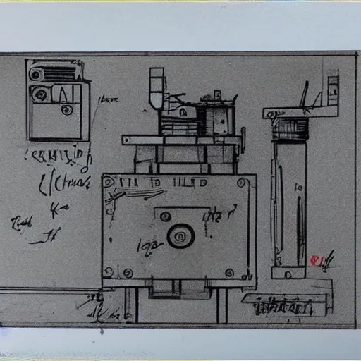 Prompt: alan turning detailed technical sketch