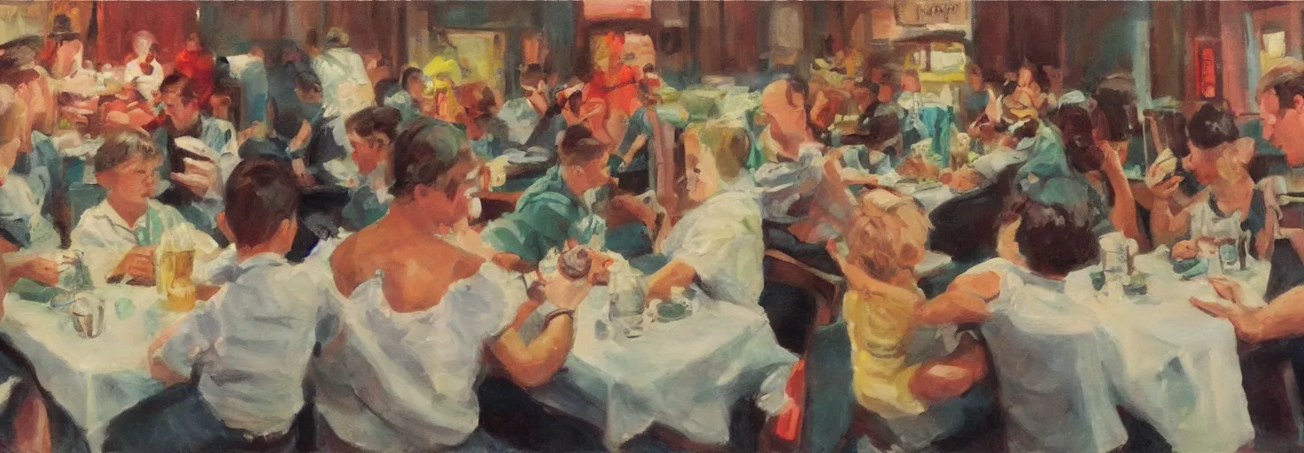 Image similar to baby frogs, drinking milkshakes, diner, 5 0 s painting, award winning art, andrew loomis