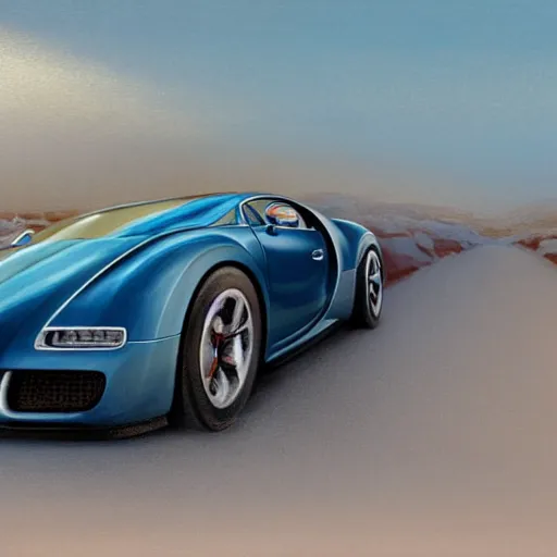 Image similar to epic portrait bugatti cars in cool roads, desert, shiny car, sunny weather, digital painting, artstation, concept art, soft light, hdri, smooth, sharp focus, illustration, fantasy, intricate, elegant, highly detailed, D&D, matte painting, in the style of Greg Rutkowski and Alphonse Mucha and artemisia, 8k, highly detailed, jurgens, rutkowski, bouguereau, pastoral, rustic, georgic, detailed concept art, illustration, colorful pastel, painting, detail, ultra detailed, digital art, 4K,