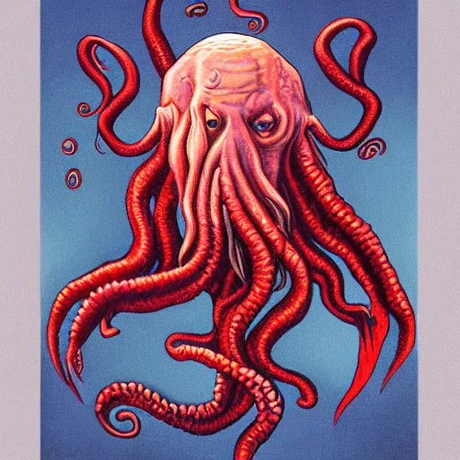 Image similar to presidential portrait of cthulhu