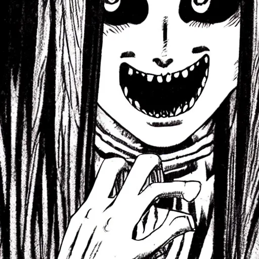 Prompt: junji ito manga character