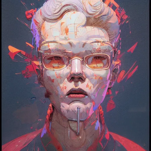 Image similar to prompt : soviet doomer portrait soft light painted by james jean and katsuhiro otomo and erik jones, inspired by akira anime, smooth face feature, intricate oil painting, high detail illustration, sharp high detail, manga and anime 1 9 9 9